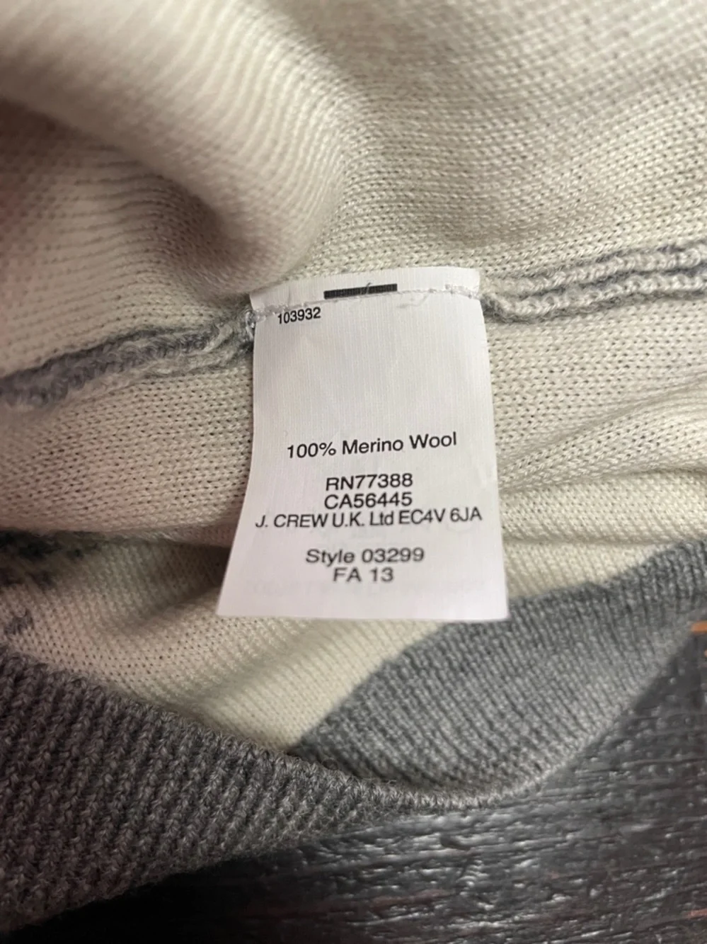 J.Crew Women’s Merino Wool Sweater Pullover Fair Isle Gray White Size S.